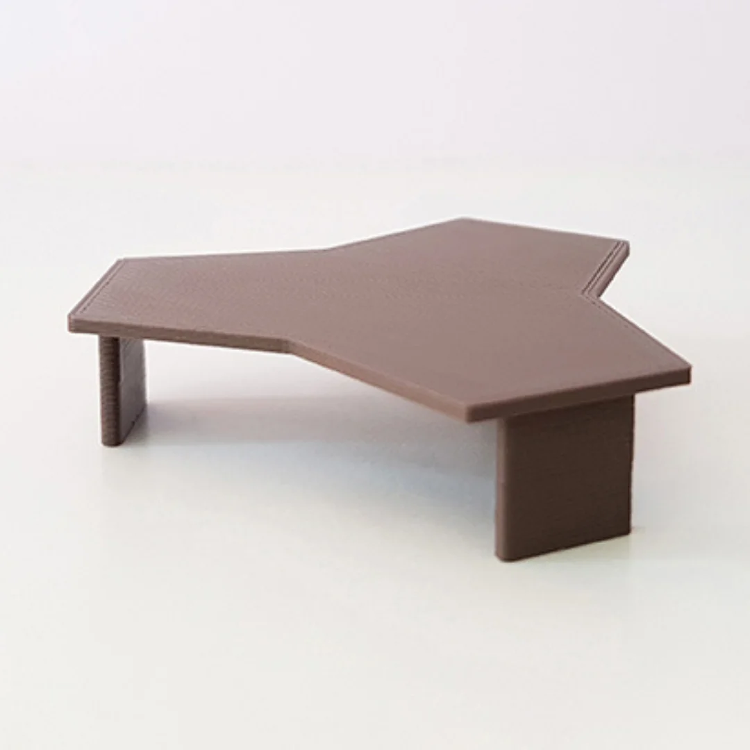 Three-Desk Office Workstation miniature model at 1:50 scale.