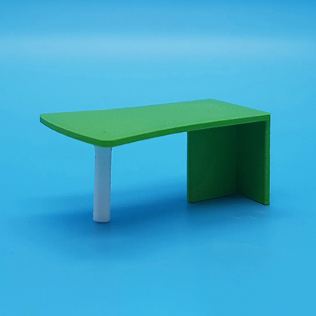 Wide Edge Office Desk miniature model at 1:50 scale.