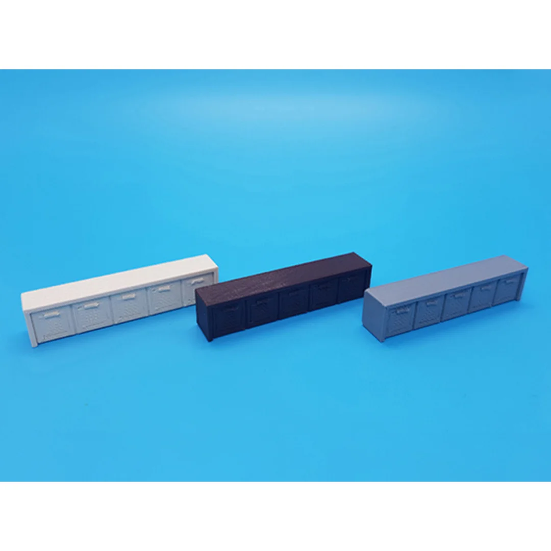 Eco-Design TV Table miniature models shown together at 1:50 scale.