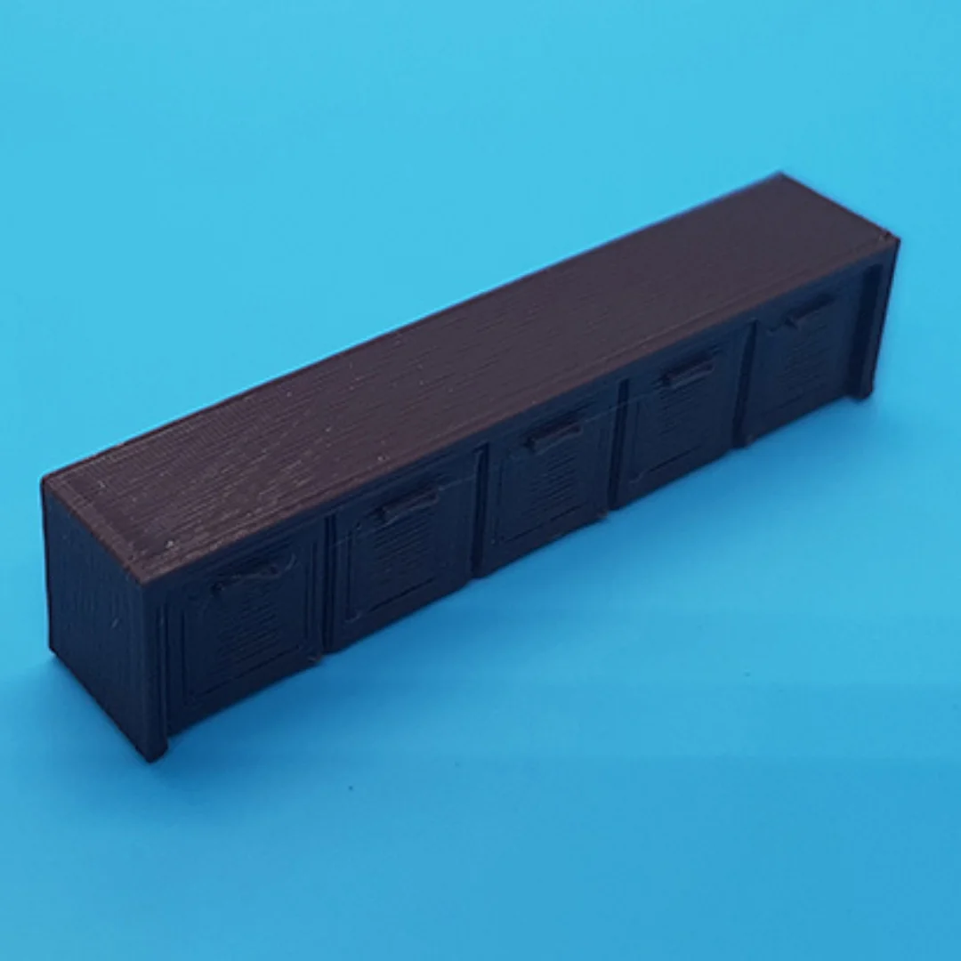 Eco-Design TV Table miniature model at 1:50 scale.