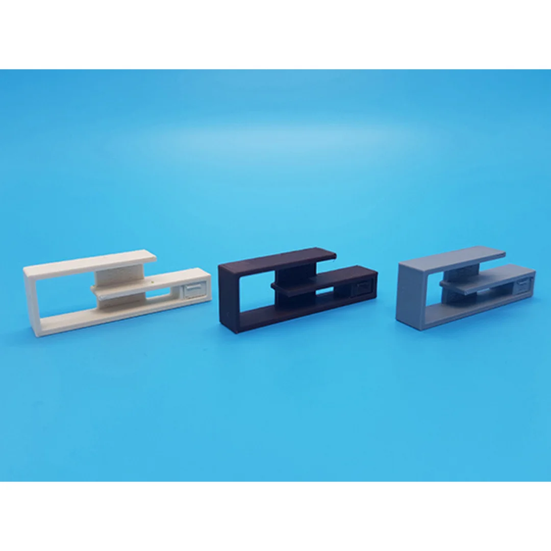 Modern TV Table miniature models shown together at 1:50 scale.