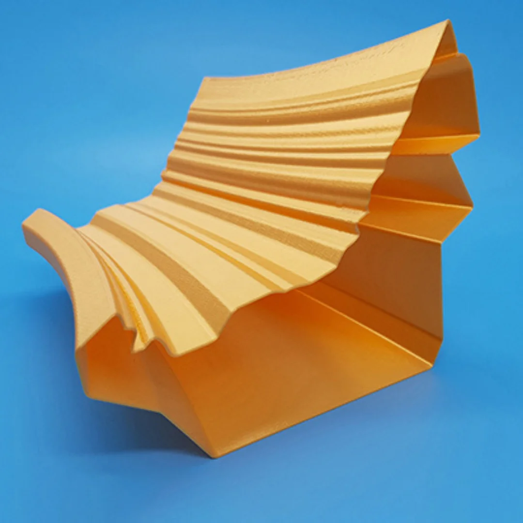 UAE map vase viewed at an angle showing its contoured profile.