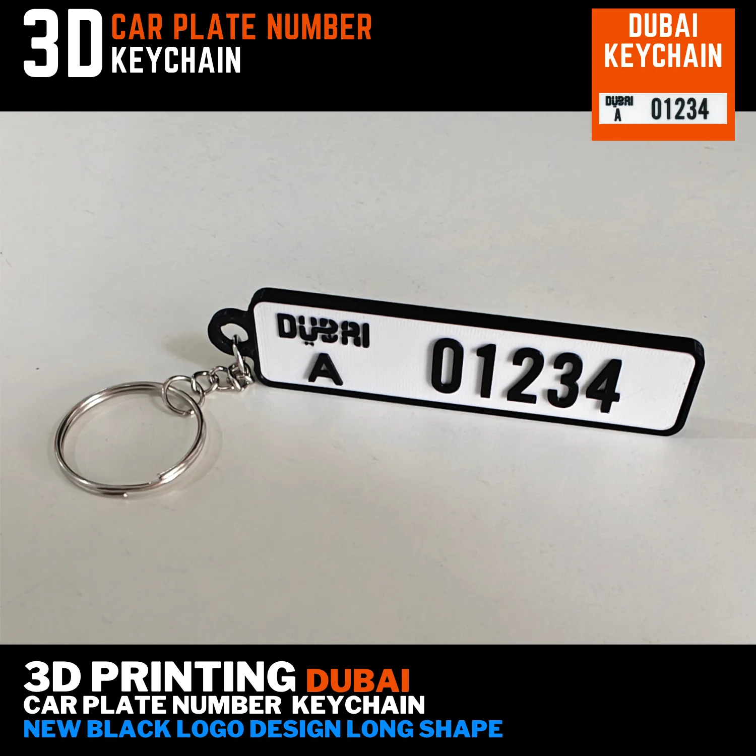 keychain Dubai new logo car plate license plate gift keyring 3d print shop near free delivery