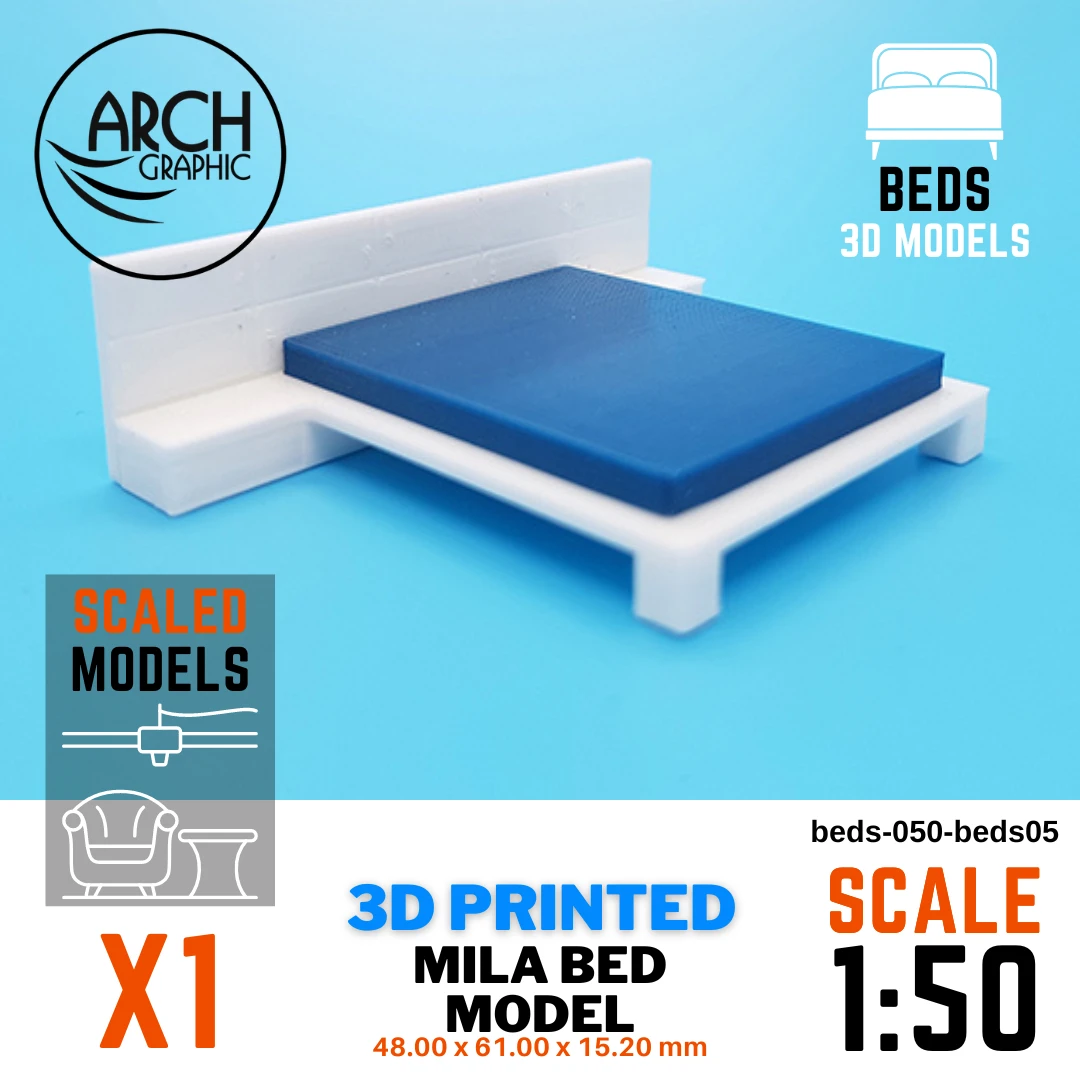 3D printed Mila bed model scale 1:50