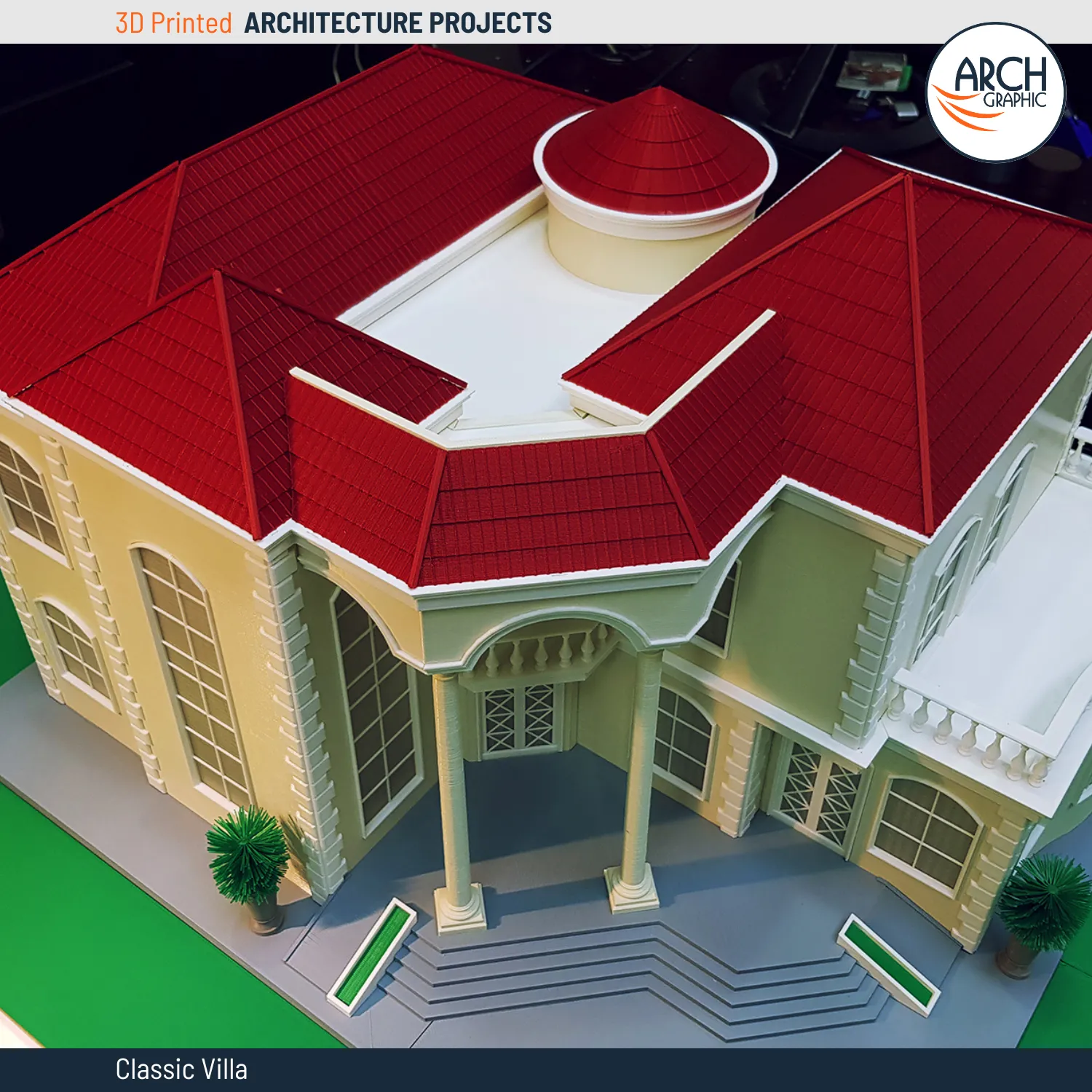 3d printed classic villa model