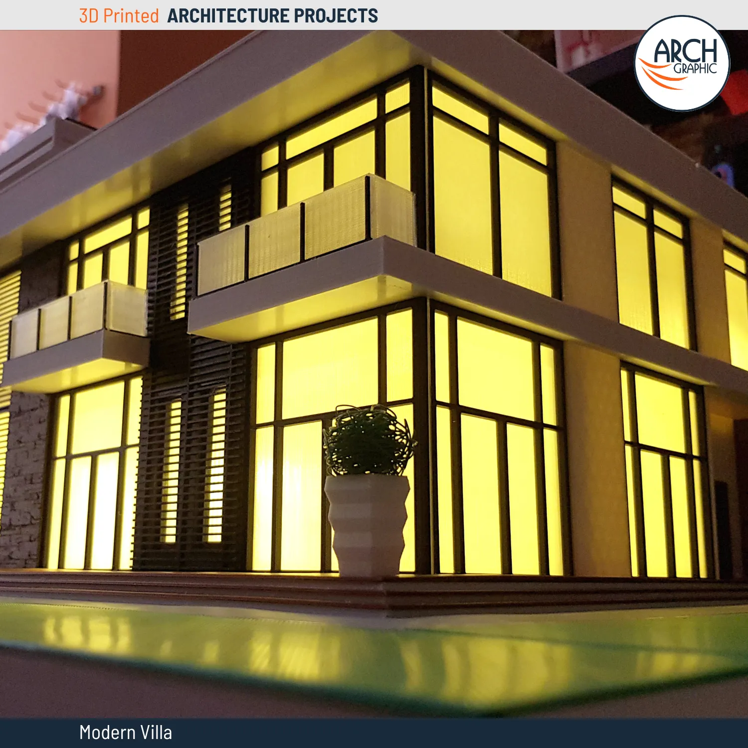 3d printed modern villa model