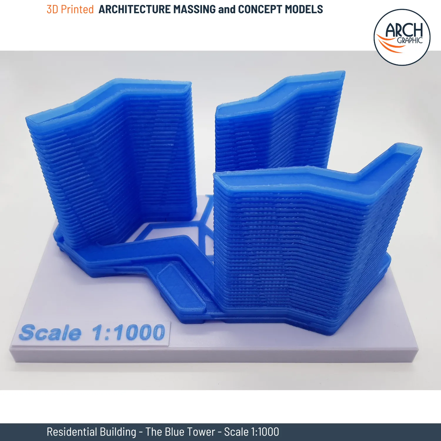 3D Print Scale 1:1000 Complex Towers in UAE