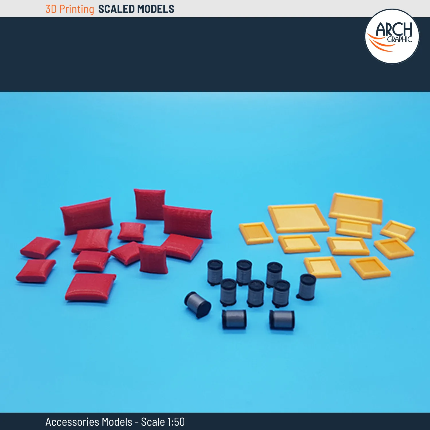3D Printing Accessories Models scale 1:50