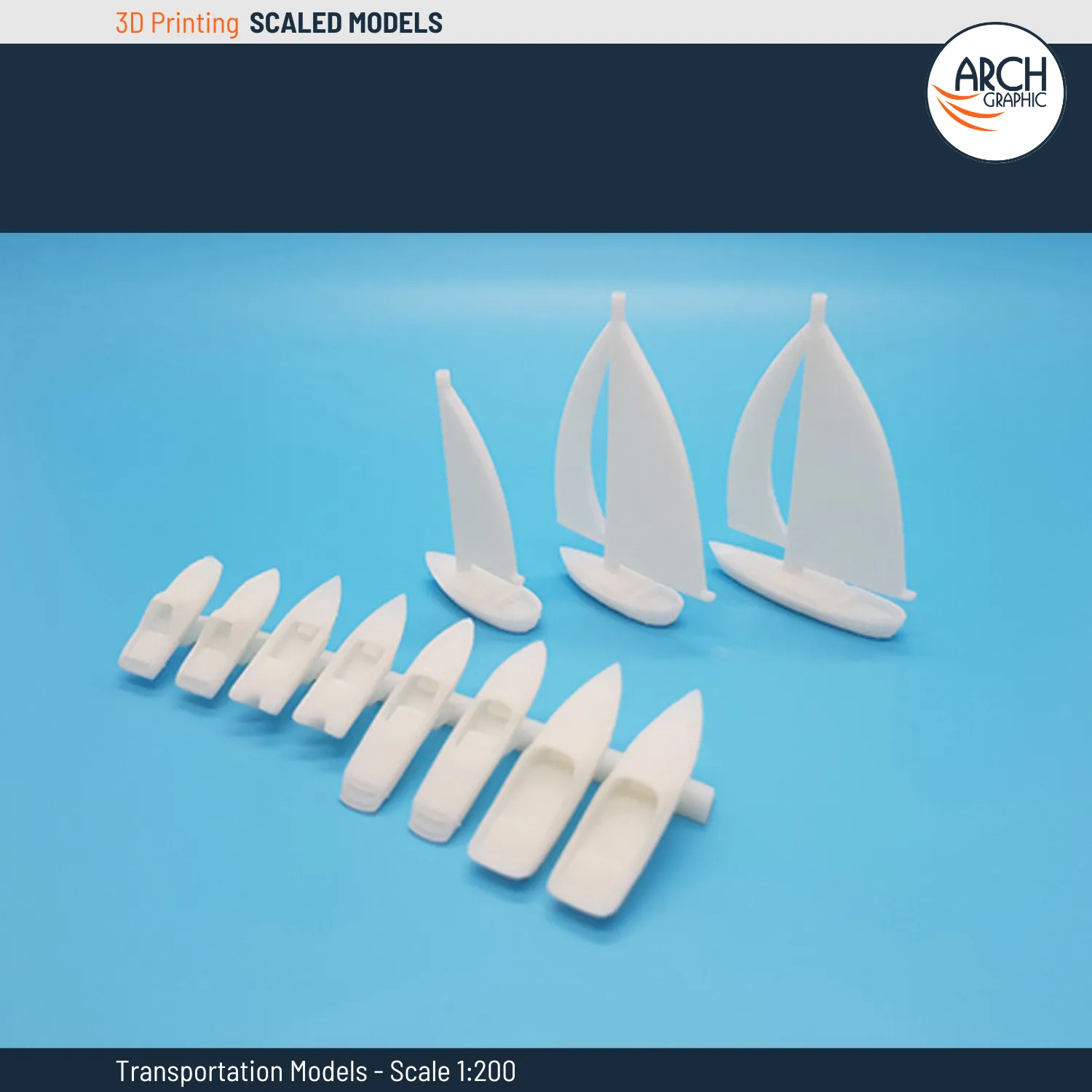 3D Printed transportation models scale 1:200