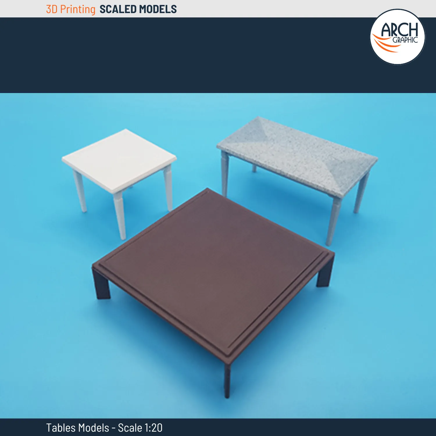 3D Printed tables models scale 1:20