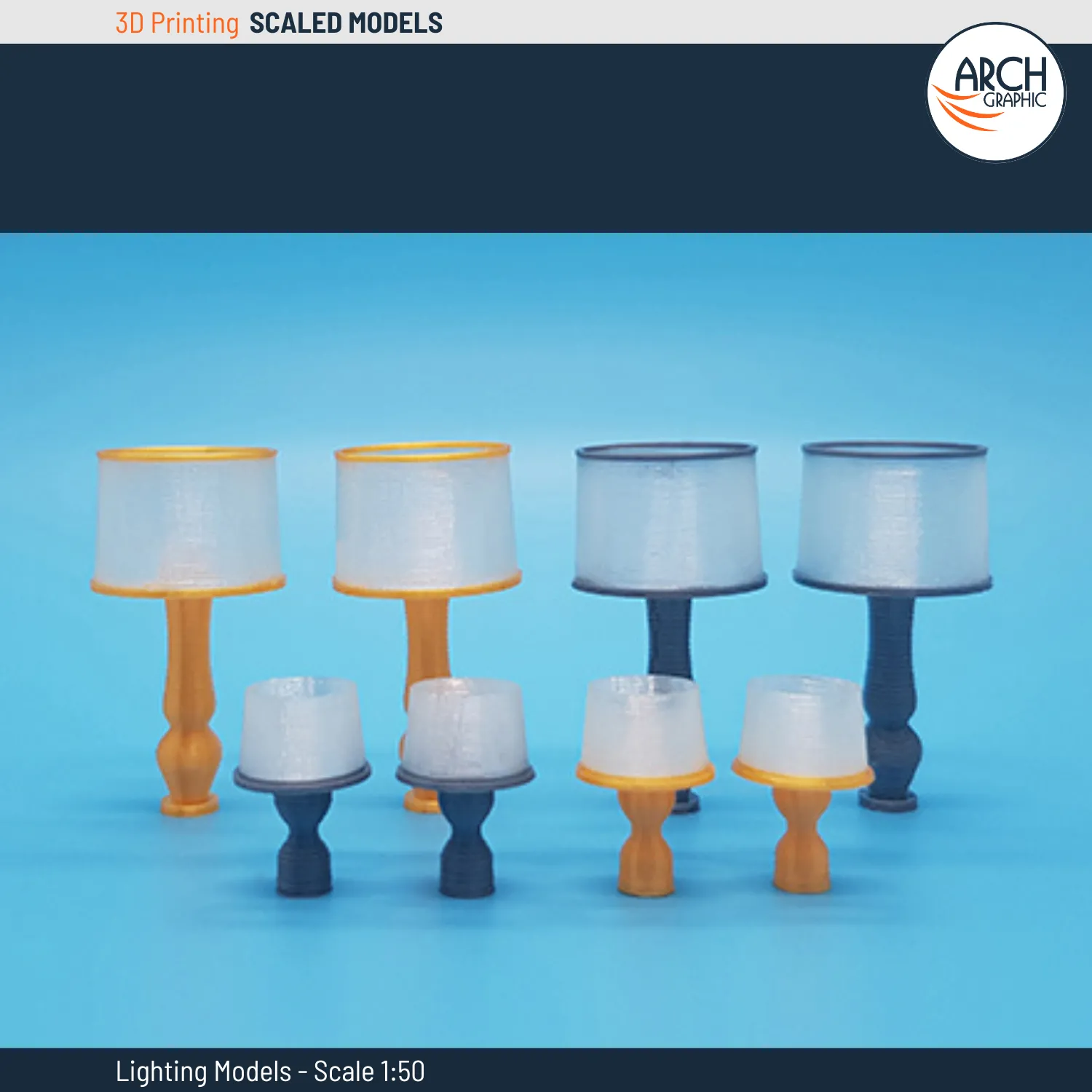 3D Printed lighting models scale 1:50