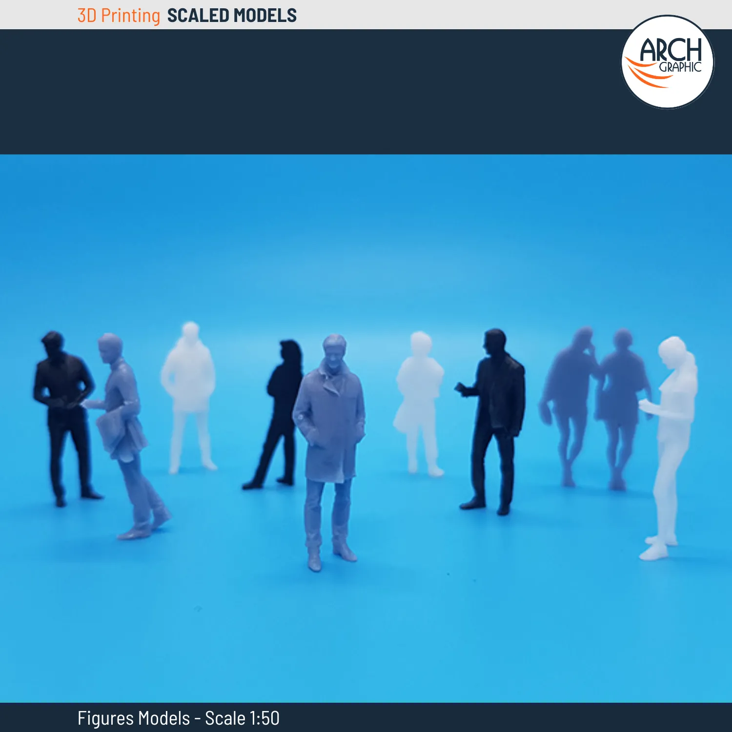 3D Printed figures models scale 1:50