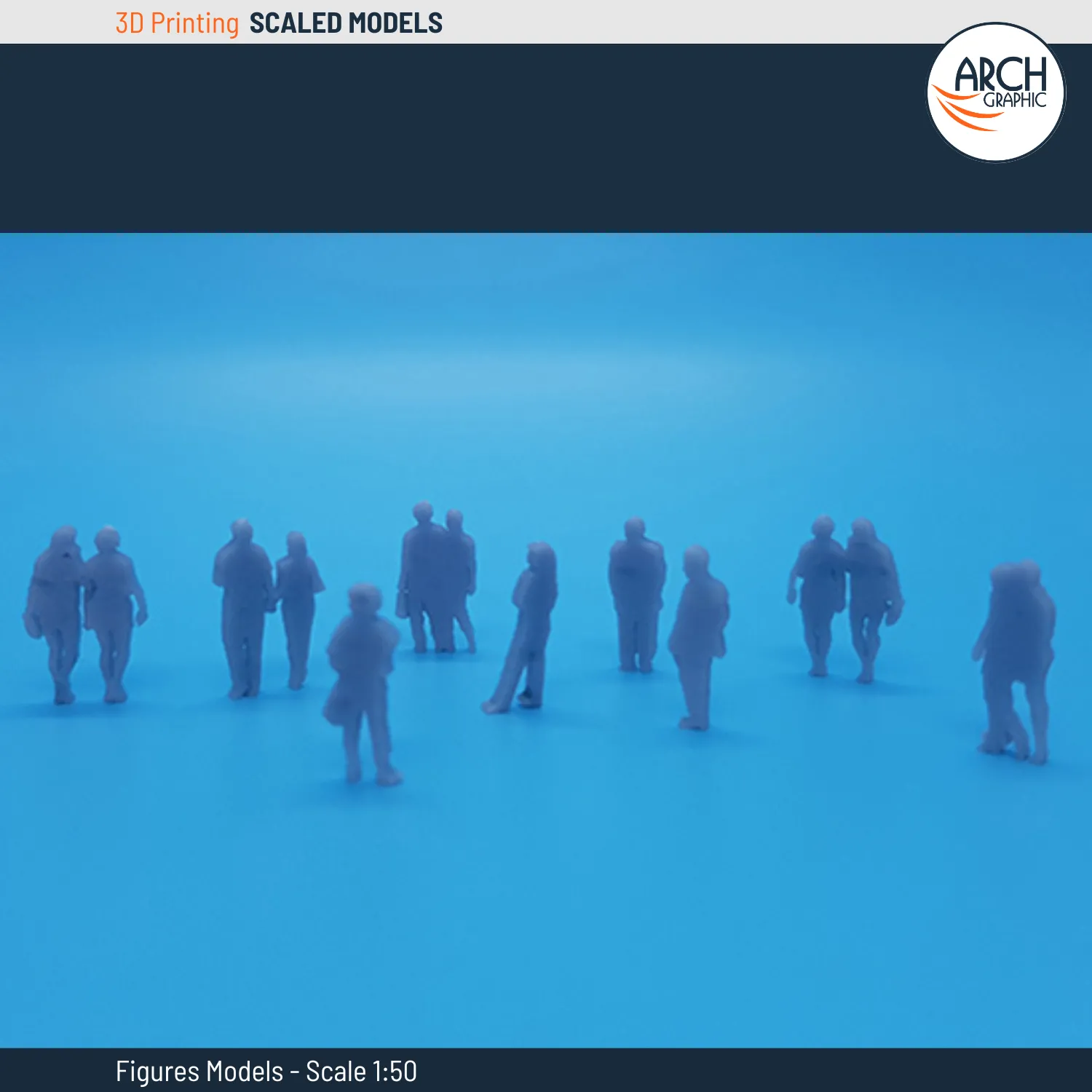 3D Printed figures models scale 1:100