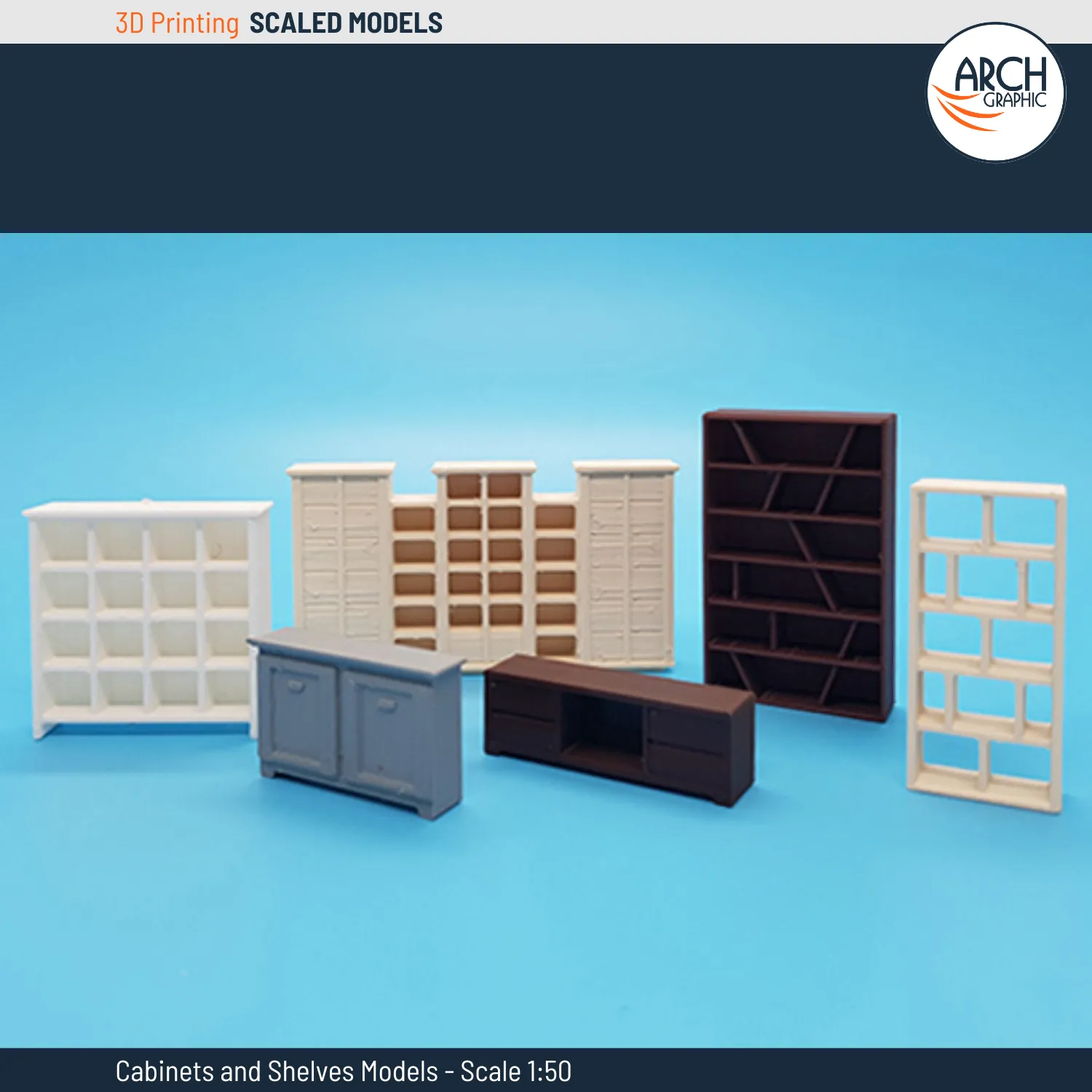 3d print Cabinets and Shelves models scale 1:50