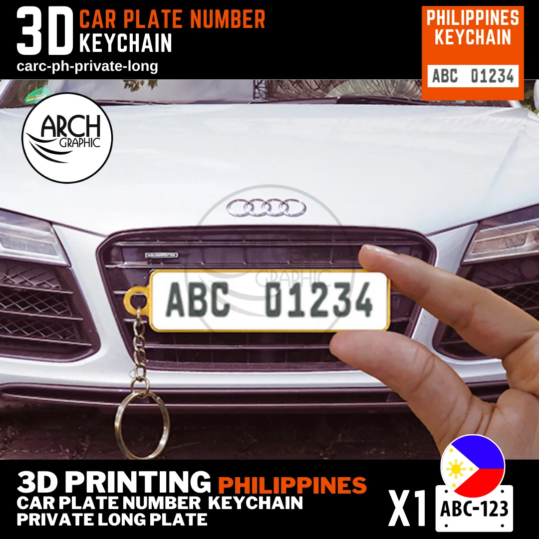 Philippines number plate keychain private long design order online